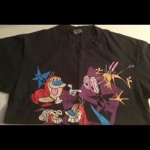 Vintage 1992 Nickelodeon’s Ren & Stimpy Single Stitch All Over Print T-Shirt